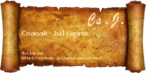 Csanak Julianna névjegykártya
